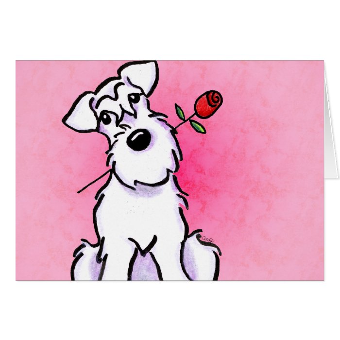 White Schnauzer Sweetheart Custom Greeting Card