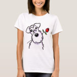 White Schnauzer Sweetheart Rose T-shirt at Zazzle