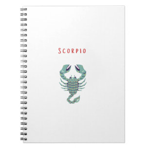 White Scorpio, zodiac, star sign Notebook