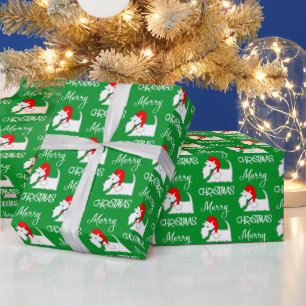 White Scottie Dog Cute Festive Dog Lovers Wrapping Paper
