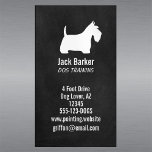 White Scottish Terrier Silhouette Chalkboard Style Business Card Magnet<br><div class="desc">White Scottish Terrier Silhouette Chalkboard Style Magnetic Business Card. Great for dog sitters, dog trainers, dog walkers, doggie day care, veterinarians, and other pet care professionals. A cute Scottie Dog business card magnet your customers will want to display for easy reference. Visit Jenn's Doodle World for even more original dog...</div>