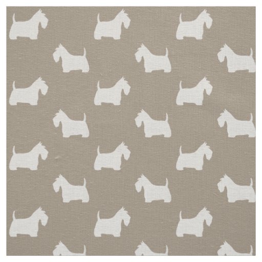 White Scottish Terrier Silhouettes | Scottie Dogs Fabric