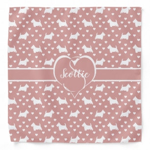 White Scottish Terriers (Scottie Dogs) - Pink Bandana