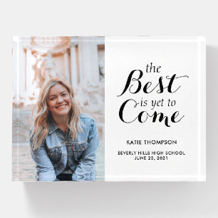 White Script Calligraphy Graduation Keepsake Gift Paperweight