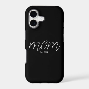 White Script Established Mom Black iPhone 17 Case
