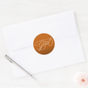 White Script Graduation Burnt Orange Envelope Seal