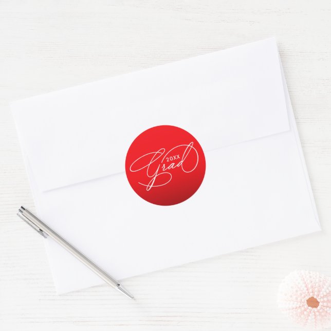 White Script Graduation Red Envelope Seal (Envelope)