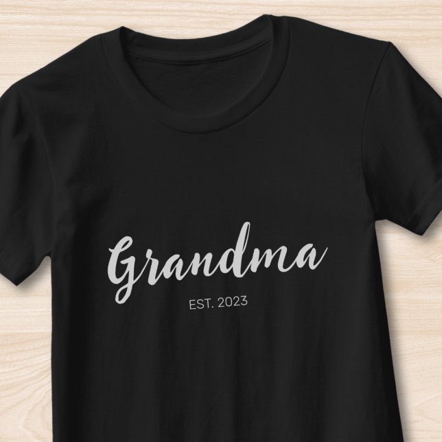 White Script Grandma Established Black T-Shirt (Creator Uploaded)