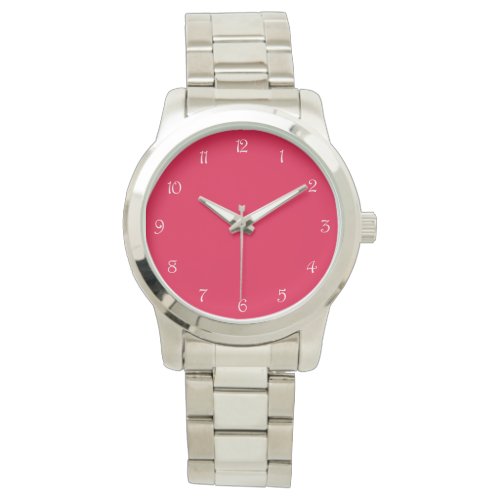 White Script Numbers On Pink cn Watch