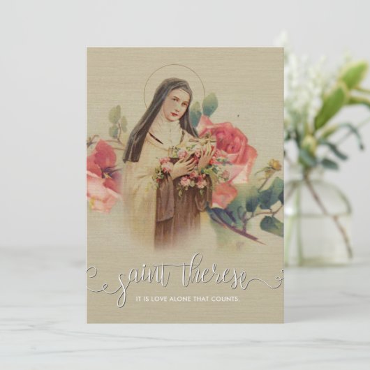 White Script Overlay | St. Therese Novena Prayer (Standing Front)