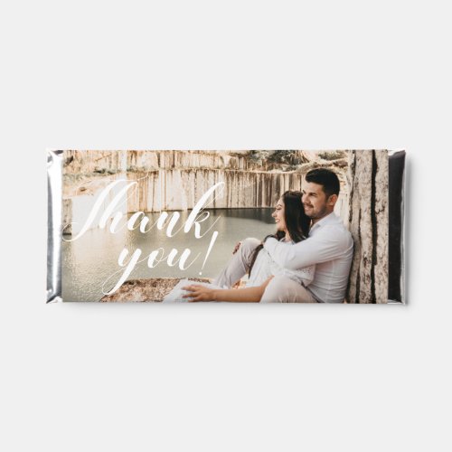 White Script Photo Wedding Thank You Hershey Bar Favors