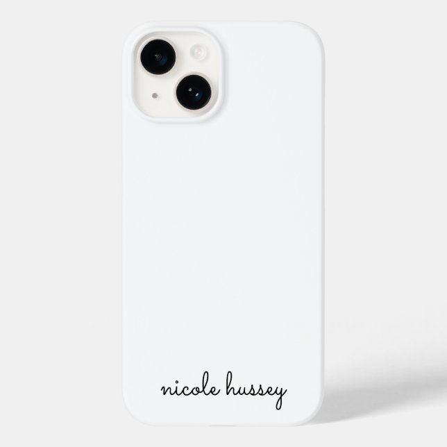 White Script  | Stylish Monogram Modern Minimalist Case-Mate iPhone Case (Back)