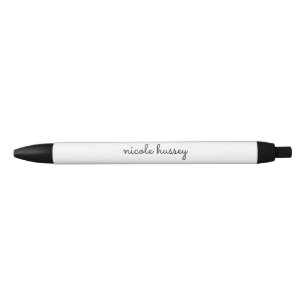 White Script Stylish Monogram Modern Minimalist Pen