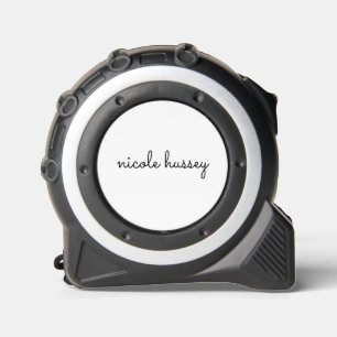 White Script Stylish Monogram Modern Tape Measure