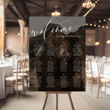 White Script Welcome Photo Wedding 12 Tables Foam Board by Paperpaperpaper at Zazzle