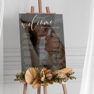 Watercolor Greenery Wedding Welcome & Seating Chart Board Sign Set