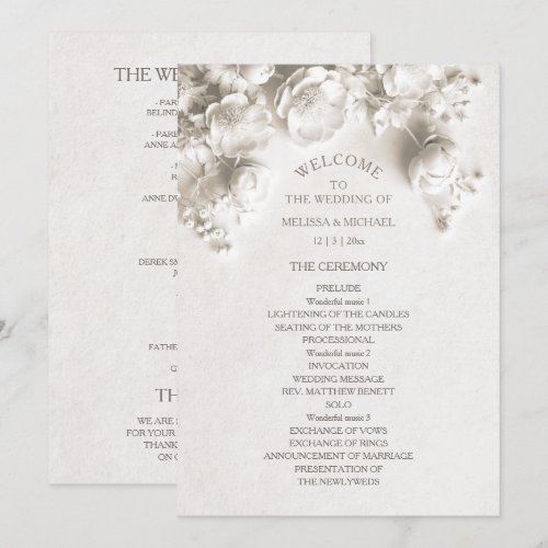 White Sculptural Flowers Program