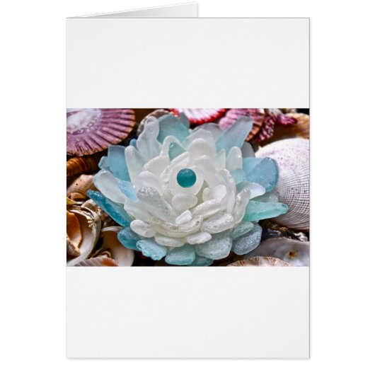 White Sea Glass Flower Cards (Front)
