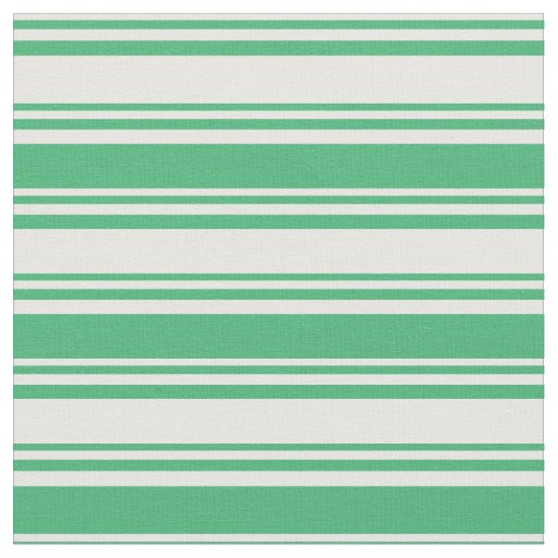 White & Sea Green Lined/Striped Pattern Fabric