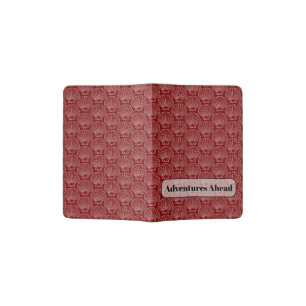 White Sea Shell Beach Theme Pattern On Red Passport Holder