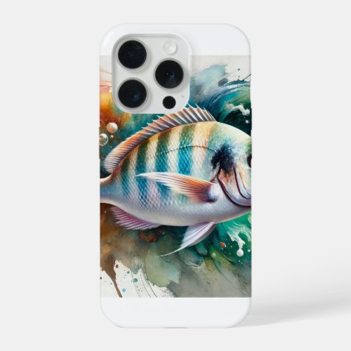 White Seabream 270624AREF121 _ Watercolor iPhone 15 Pro Case