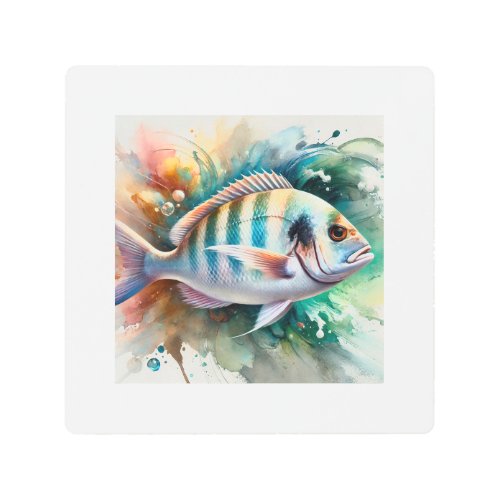 White Seabream 270624AREF121 _ Watercolor Metal Print