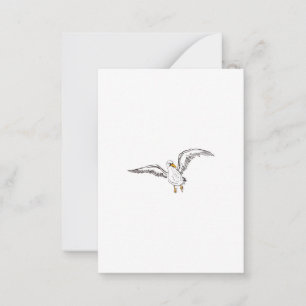 White seagull bird note card