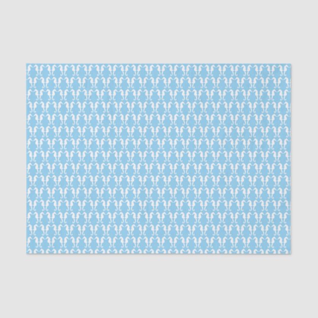 White Seahorses Tissue Paper (Front)