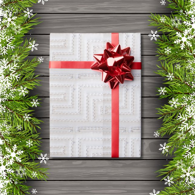 White Seams Faux Leather Wrapping Paper (Creator Uploaded)