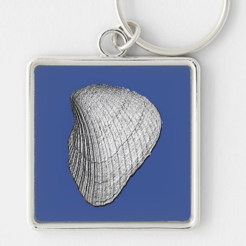 White Seashell Keychain