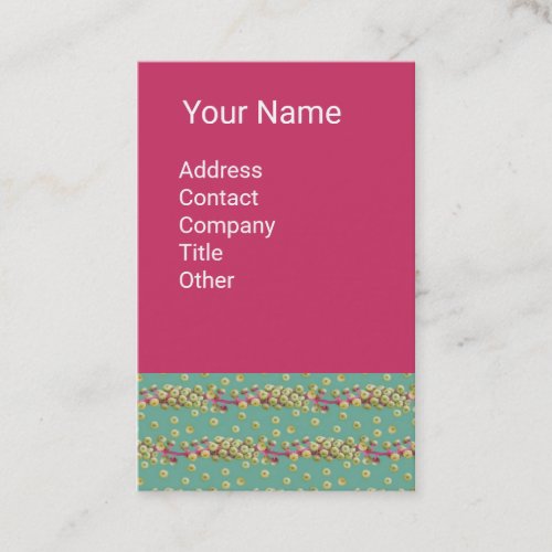 WHITE SEEDS IN GREEN Cherry Red Business Card