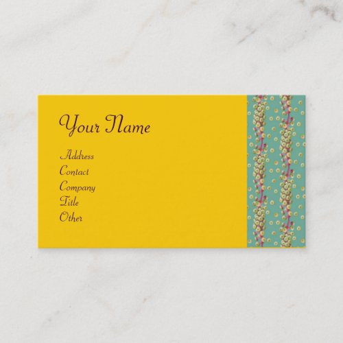 WHITE SEEDS  light yellow  green pink Business Card