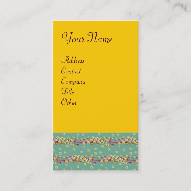WHITE SEEDS , light yellow  green pink Business Card (Front)