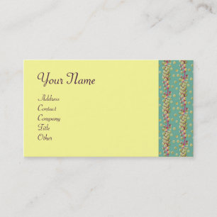 WHITE SEEDS , light yellow green pink Business Card