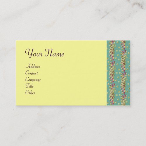 WHITE SEEDS  light yellow  green pink Business Card