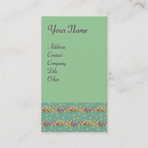 WHITE SEEDS  light yellow  green pink Business Card