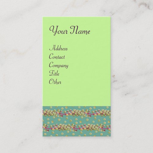 WHITE SEEDS  light yellow  green pink Business Card