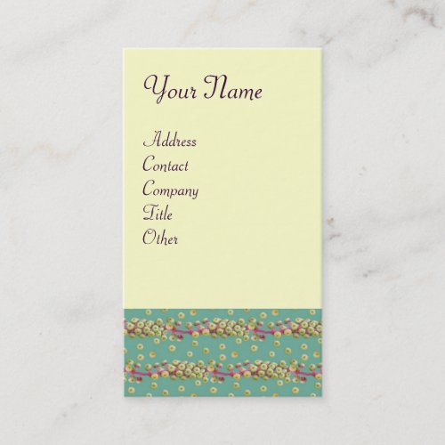 WHITE SEEDS  light yellow  green pink Business Card