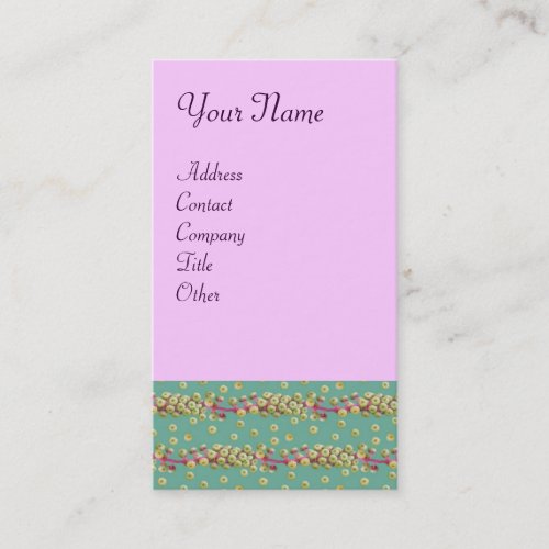 WHITE SEEDS  light yellow  green pink Business Card