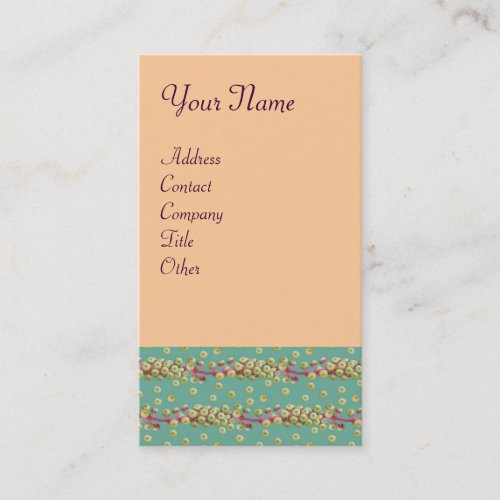 WHITE SEEDS  light yellow  green pink orange Business Card