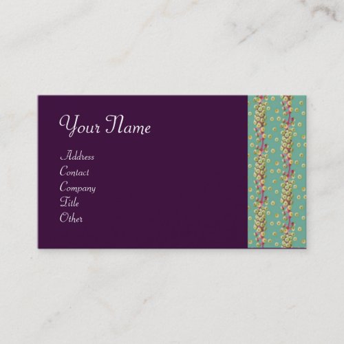WHITE SEEDS  light yellow  green pink purple Business Card
