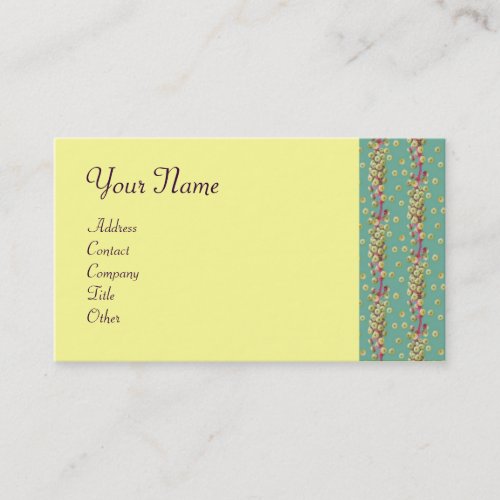 WHITE SEEDS  light  yellow  green pink purple Business Card