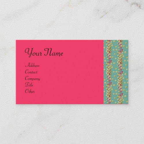 WHITE SEEDS  light  yellow  green pink purple Business Card