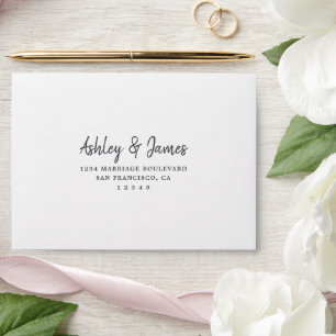 White Self-Addressed RSVP Envelope