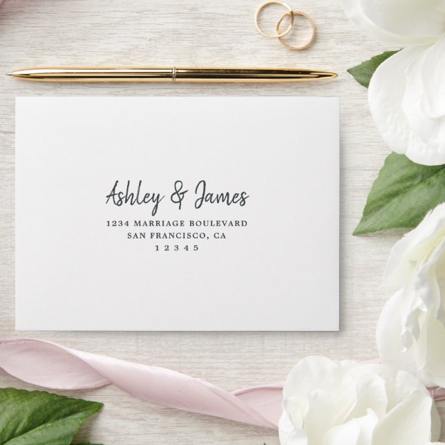 White Self-Addressed RSVP Envelope (Wedding)