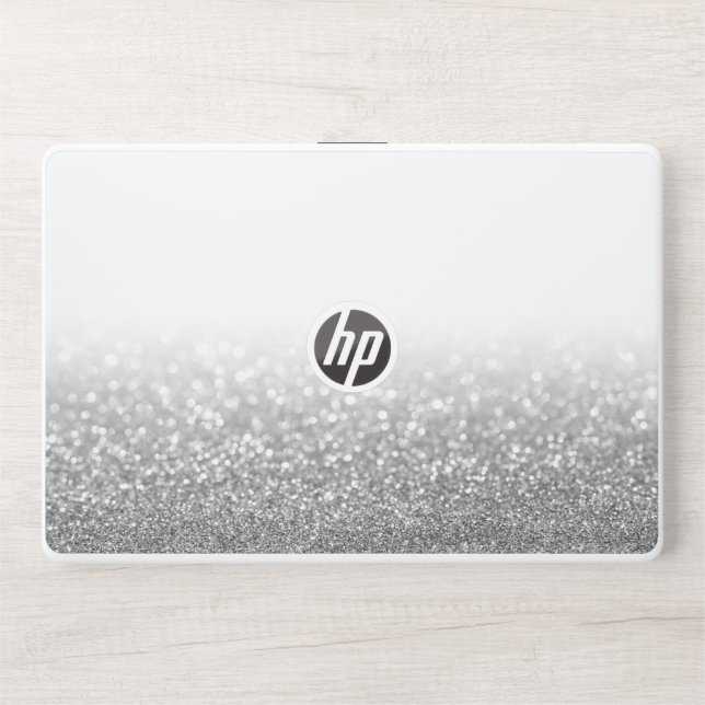 White Selve Glitter HP Laptop Skin (Front)