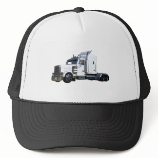 White Semi Tractor Trailer Trucker Hat