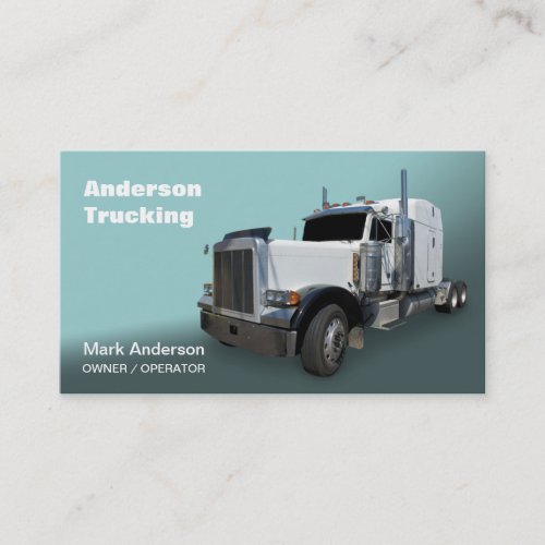 White Semi Truck Business Card