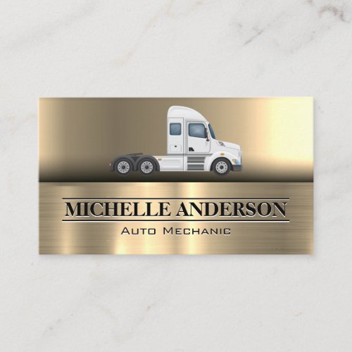 White Semi Truck  Business Card