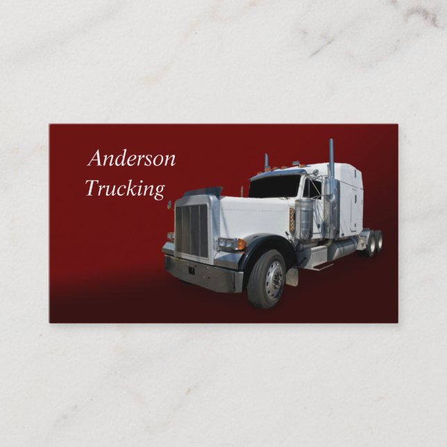 White Semi Truck Business Card (Front)